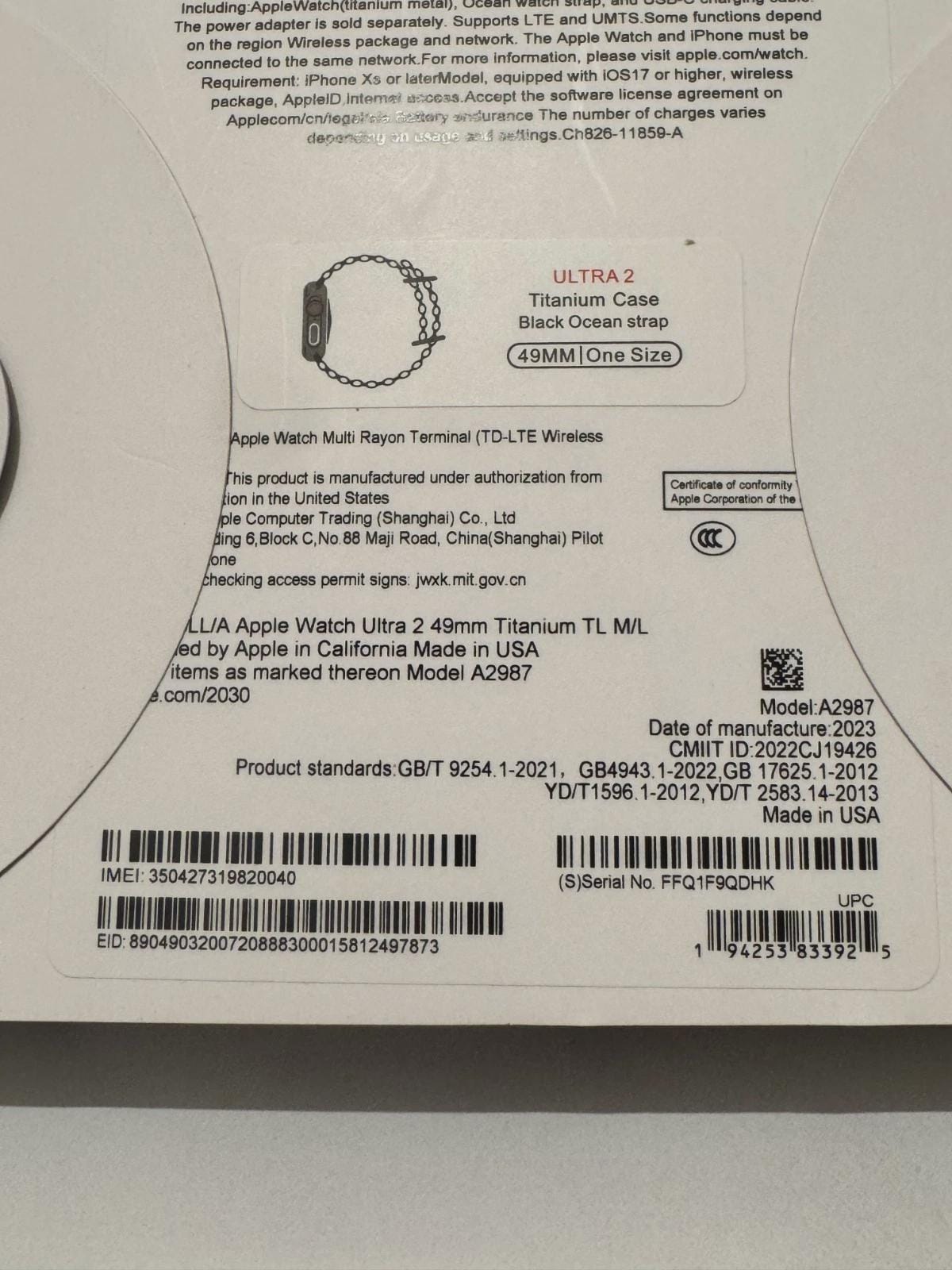 New In Box - Apple Watch Ultra 2 Model A2987