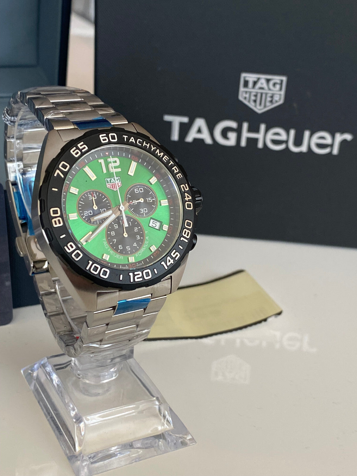 Tag Heuer 43mm Formula 1 Green Dial Chrono Quartz Men's Watch CAZ101AP.BA0842