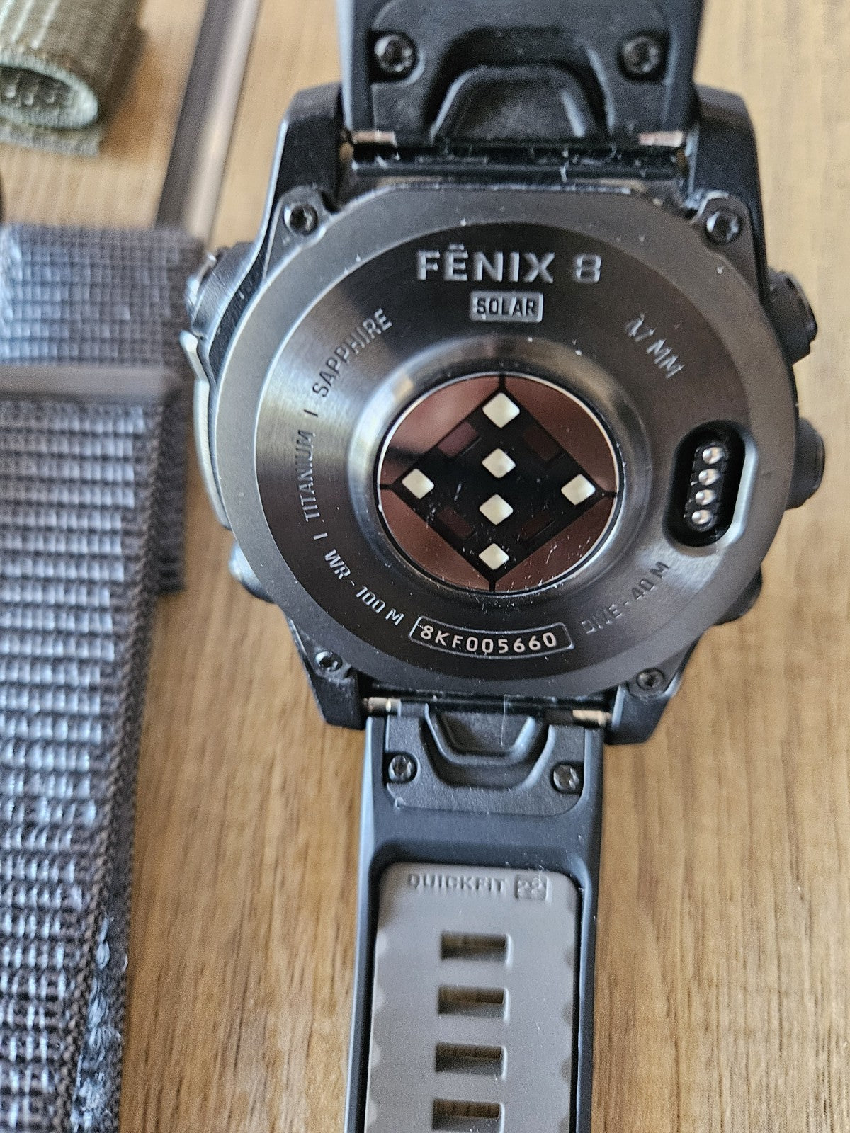 Garmin Fenix 8 Saphire Solar DLC Titanium Carbon Gray Watch 47mm With Extras
