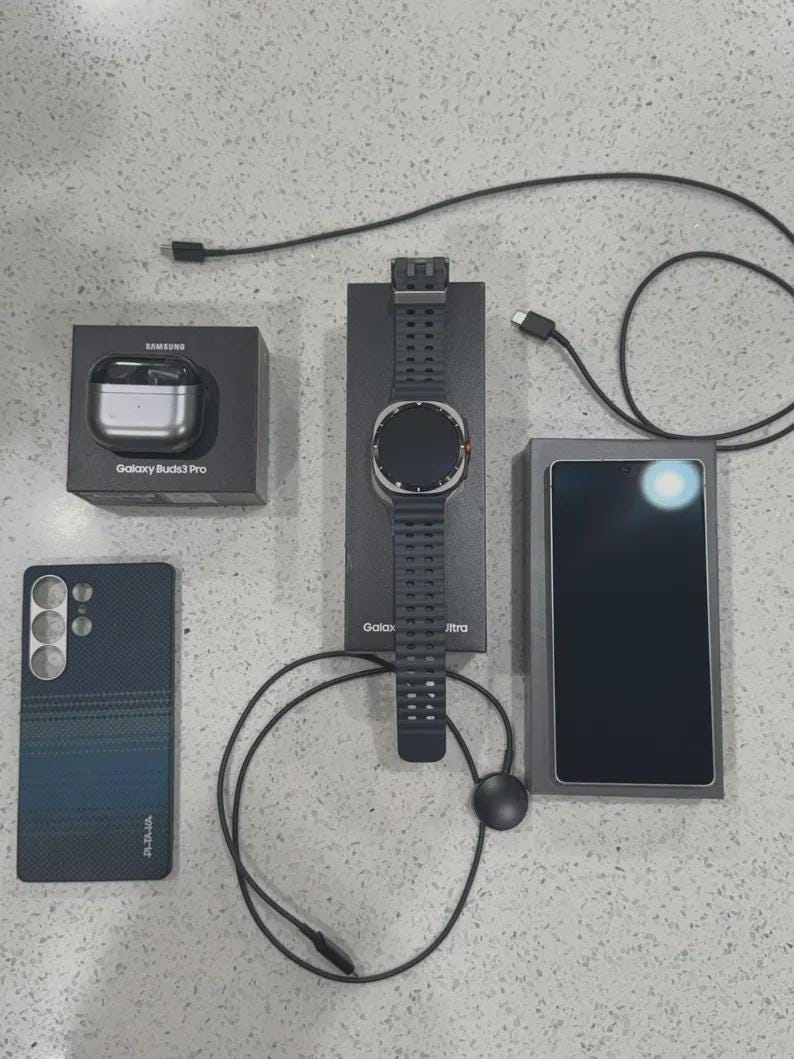 Samsung Galaxy S25 Ultra 512GB Unlocked, Watch Ultra, Buds Pro 3 Bundle