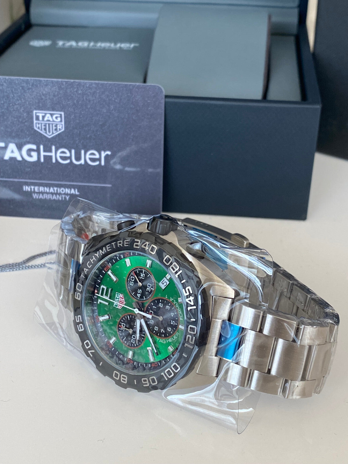 Tag Heuer 43mm Formula 1 Green Dial Chrono Quartz Men's Watch CAZ101AP.BA0842