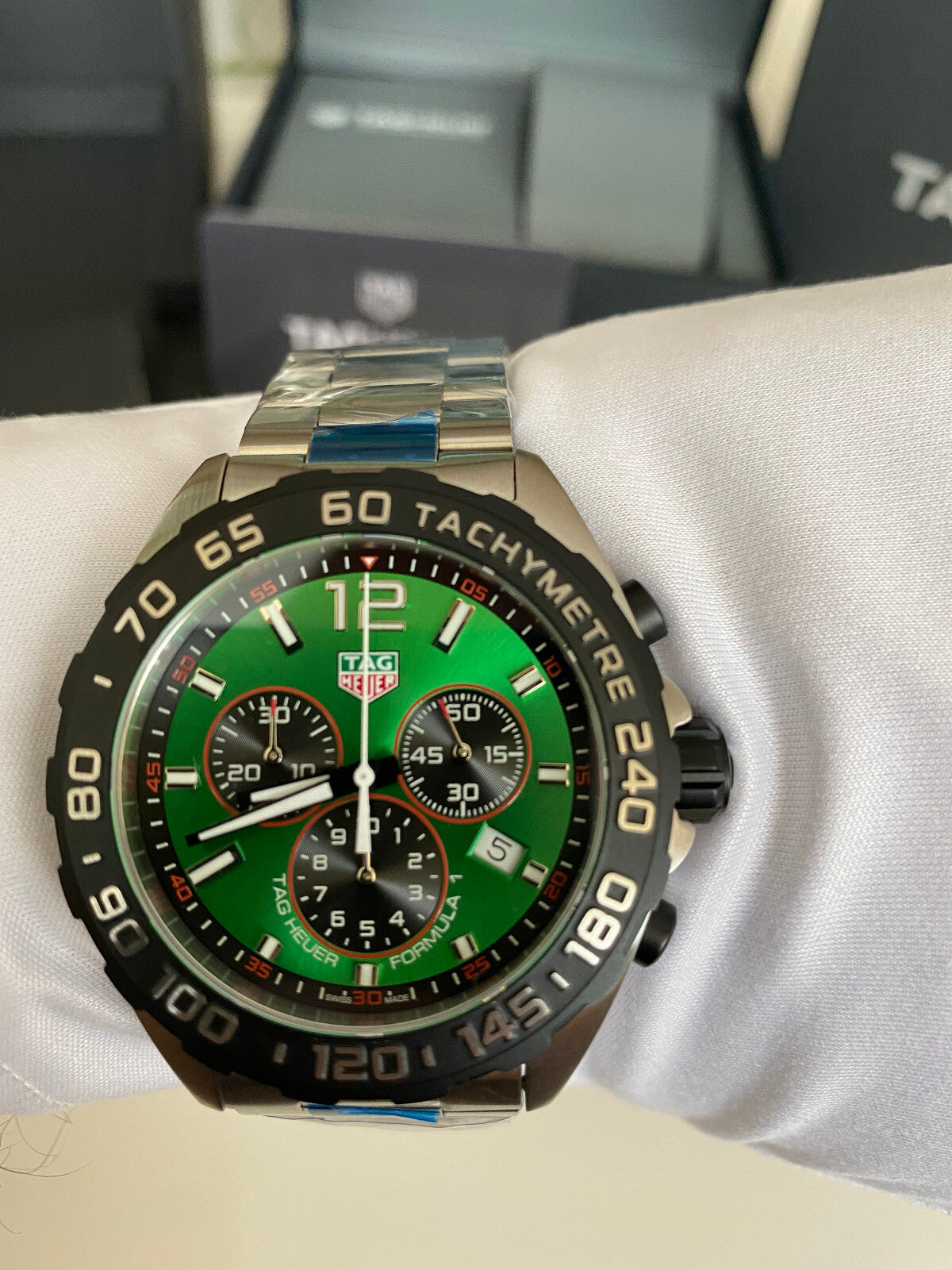 Tag Heuer 43mm Formula 1 Green Dial Chrono Quartz Men's Watch CAZ101AP.BA0842