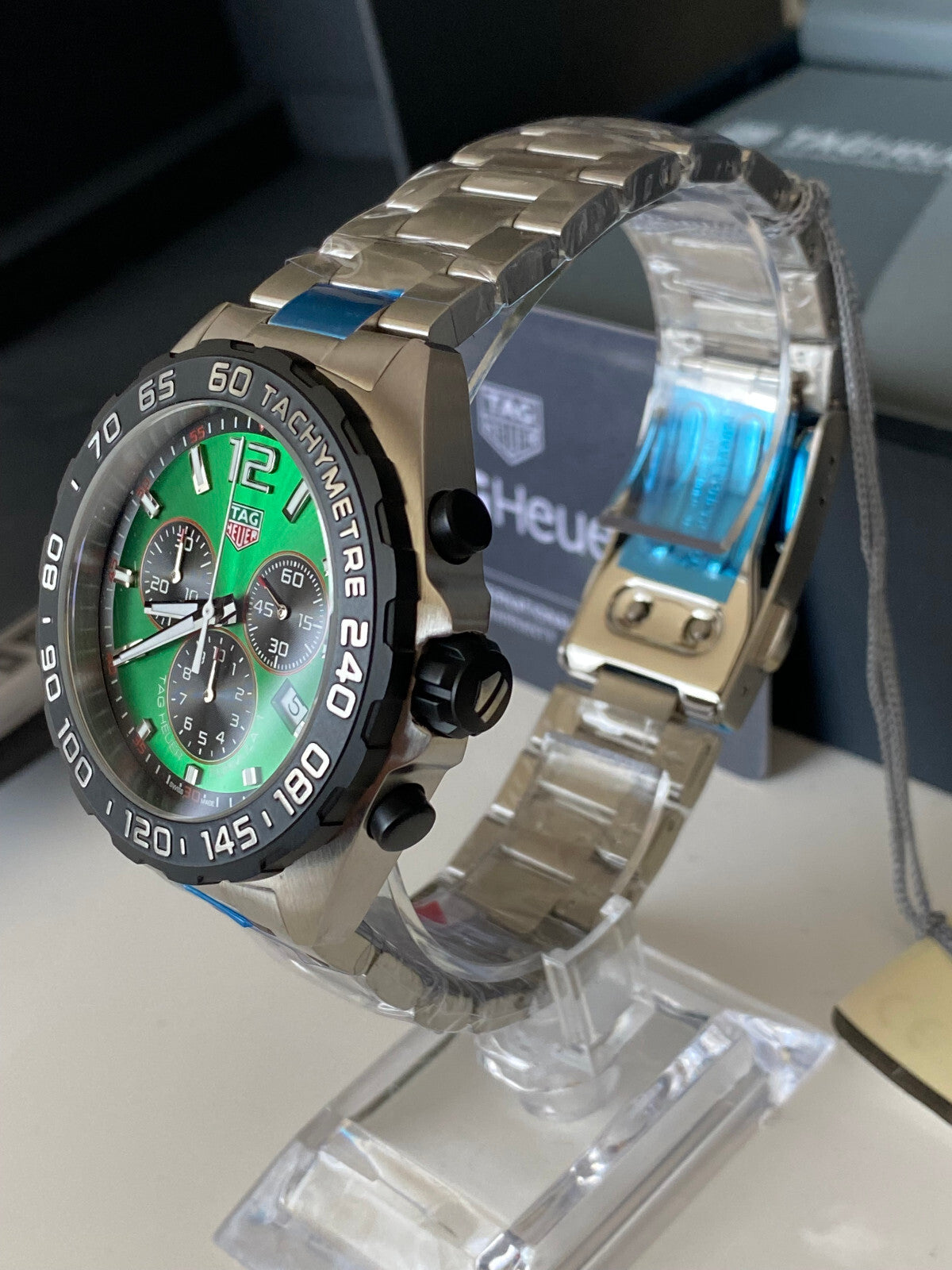 Tag Heuer 43mm Formula 1 Green Dial Chrono Quartz Men's Watch CAZ101AP.BA0842
