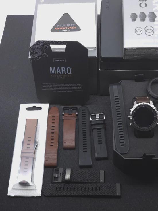 garmin marq adventurer gen 2 titanium bundle extra straps premium gps smartwatch