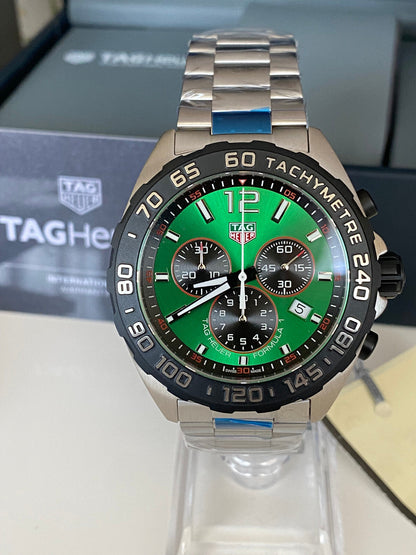 Tag Heuer 43mm Formula 1 Green Dial Chrono Quartz Men's Watch CAZ101AP.BA0842