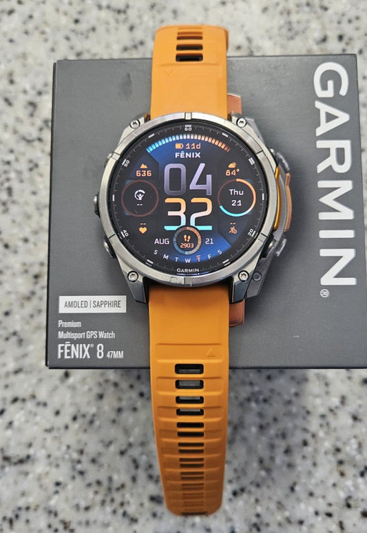 Garmin Fenix 8 AMOLED Sapphire Edition 47mm Titanium Excellent Cond. w/Extras