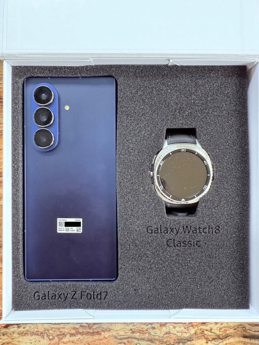 BRAND NEW Samsung GALAXY Z Fold 7 BLUE SHADOW & Watch 8 CLASSIC 46MM PRO BUNDLE unclocked