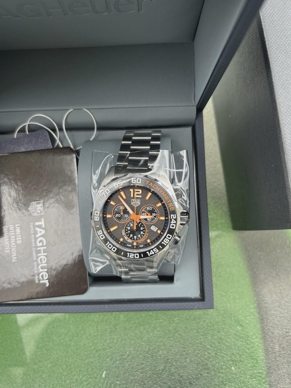 Tag Heuer Men's Formula 1 Quartz Chronograph Watch Grey Orange, CAZ101AH.BA0842