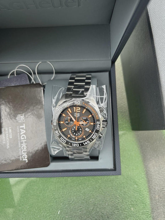 Tag Heuer Men's Formula 1 Quartz Chronograph Watch Grey Orange, CAZ101AH.BA0842