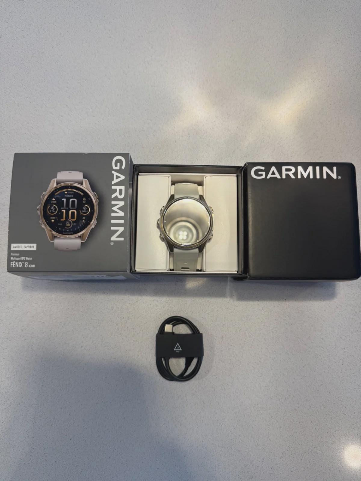 garmin fenix 8 amoled sapphire 43 mm compact rugged multisport gps smartwatch with speaker & mic