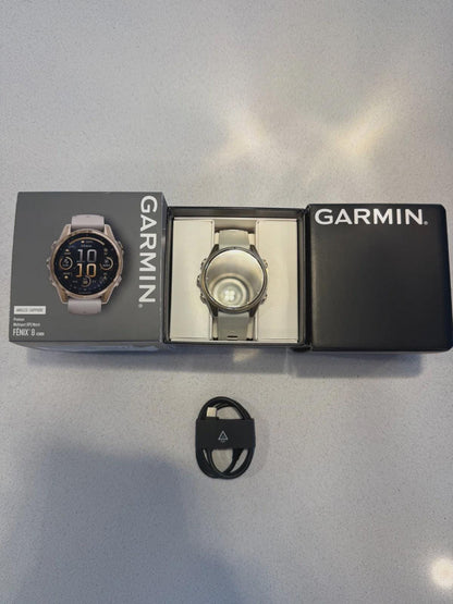 garmin fenix 8 amoled sapphire 43 mm compact rugged multisport gps smartwatch with speaker & mic