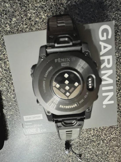 garmin fenix 8 solar sapphire 47mm gps multisport smartwatch long battery life rugged outdoor watch premium design