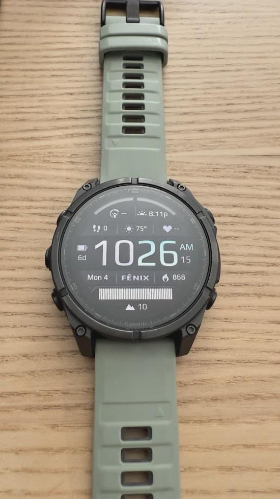 Garmin Fenix 8 AMOLED 47mm w/ Black/Grey (GPS) - Four extra bands Included!