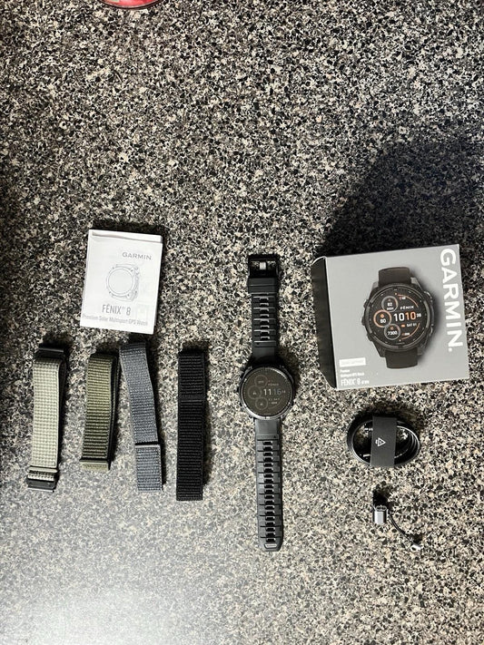 garmin fenix 8 solar sapphire 47mm gps multisport smartwatch long battery life rugged outdoor watch premium design